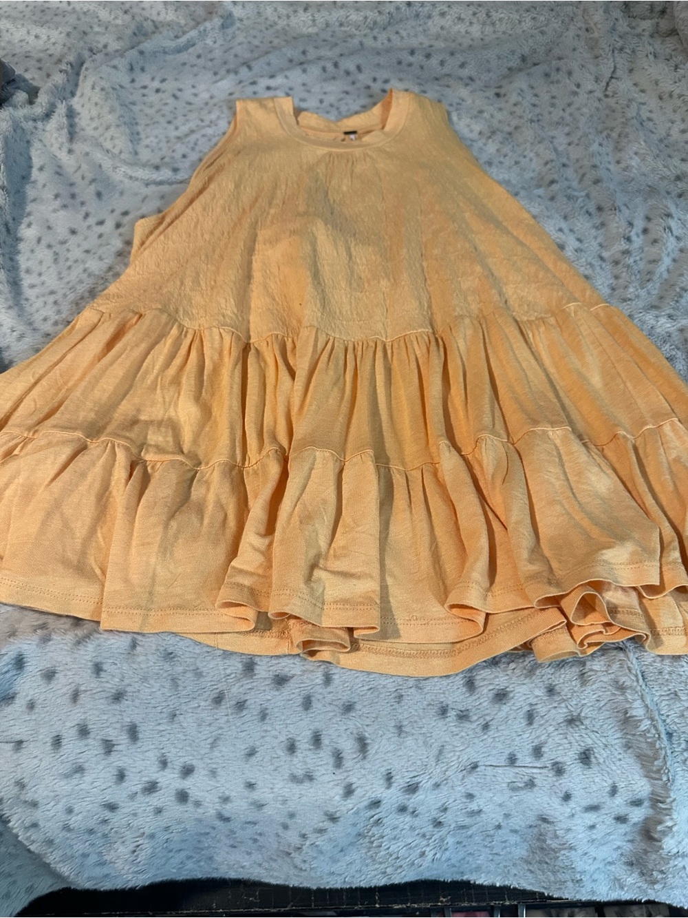 Free People Peach Tiered Ruffle Tank